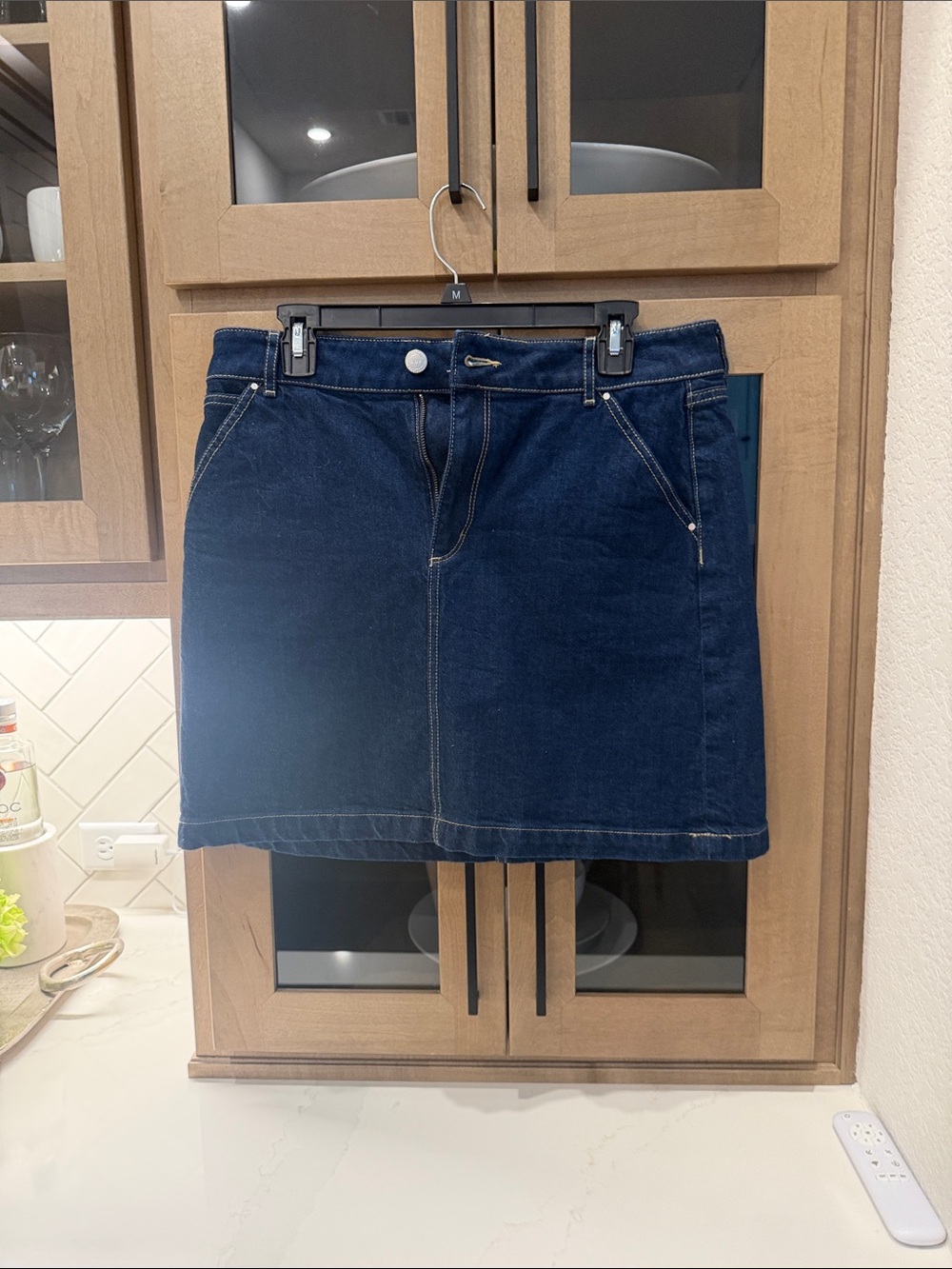 LOFT Dark Blue Denim Mini Skirt